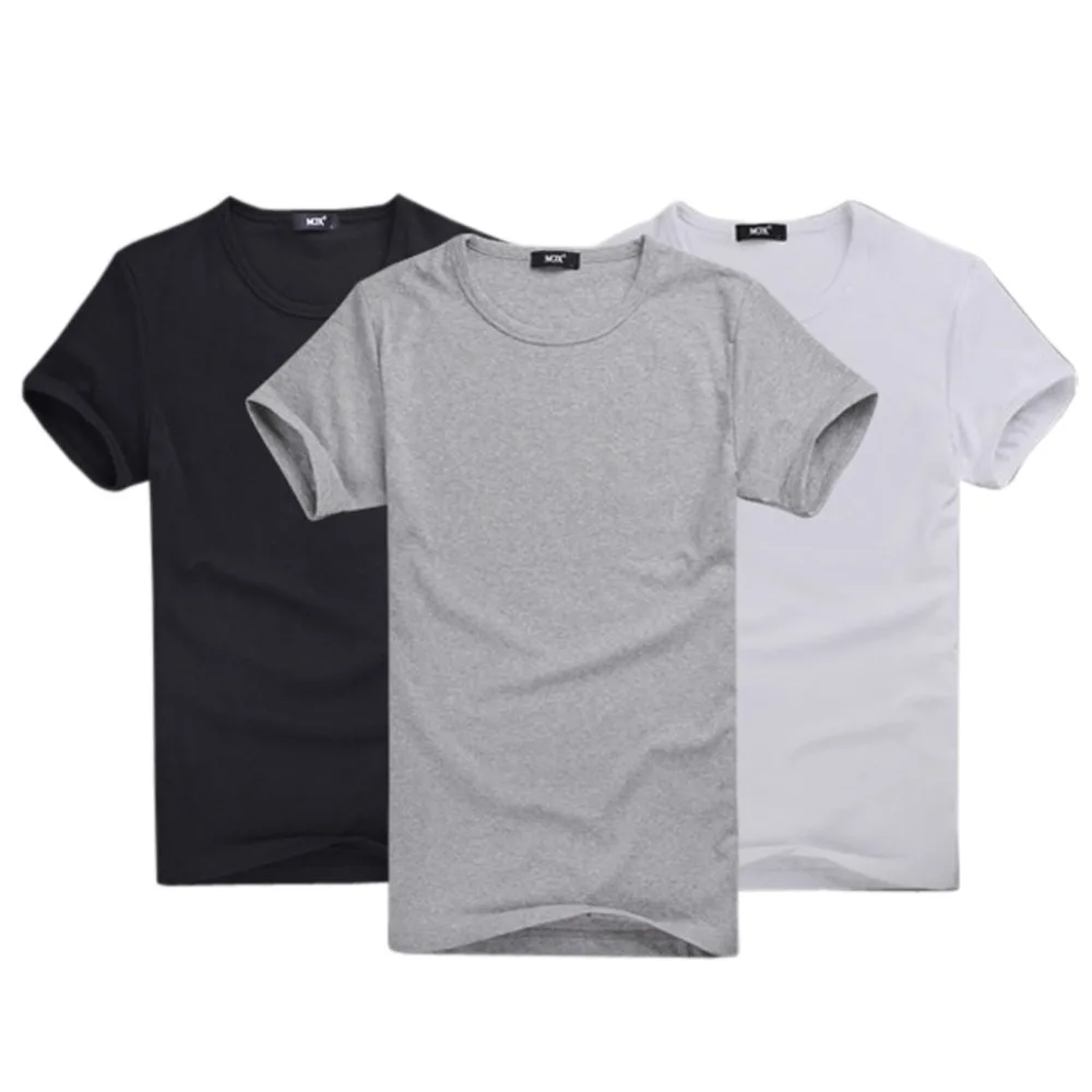 2016 Лето Твердые Футболки Мужской Случайные Короткие Модные Мужские Короткий