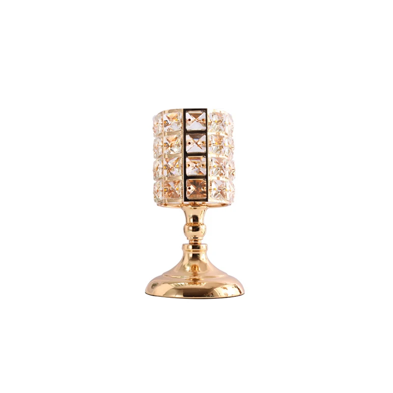 Gold S Candle Holders Nordic Candlestick Ornaments Gold Crystal Candle Holders Table Candlestick for Home Christmas Decoration - Цвет: Gold S