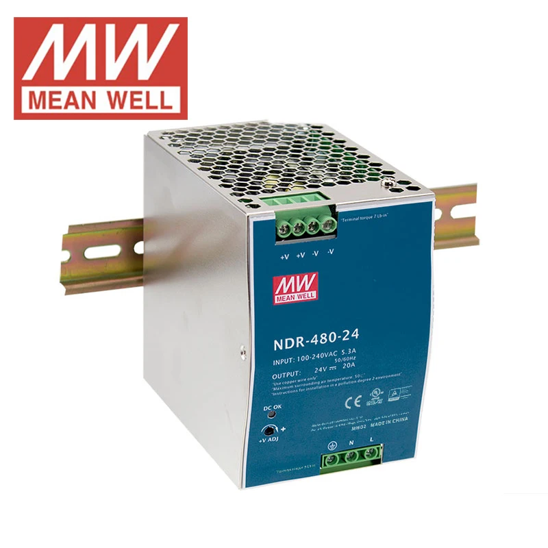 блок питания 24 В DC лабораторный источник MEAN WELL NDR-480-24 Один Выход 480 Вт 20A