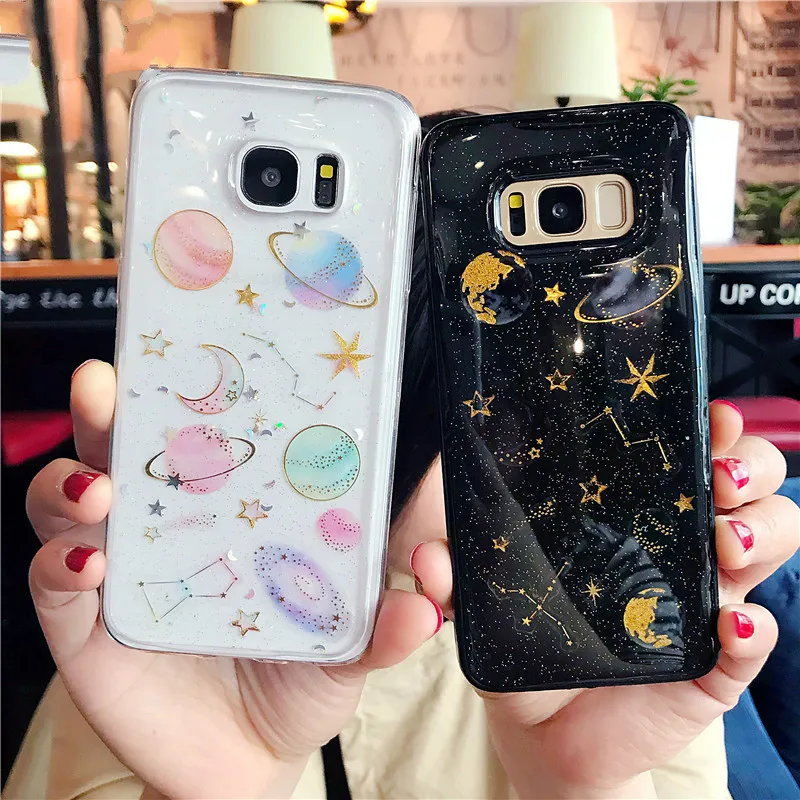 Модные блестящие звездное небо чехол для samsung Galaxy S7 край S8 S9 пию S10 Lite A3 A5 A7 J3 J5 J7 2017