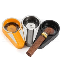 galiner mini metal pocket cigar ashtray portable travel cigarette ashtrays outdoor car ash tray w cigar holder fit cohiba cigar