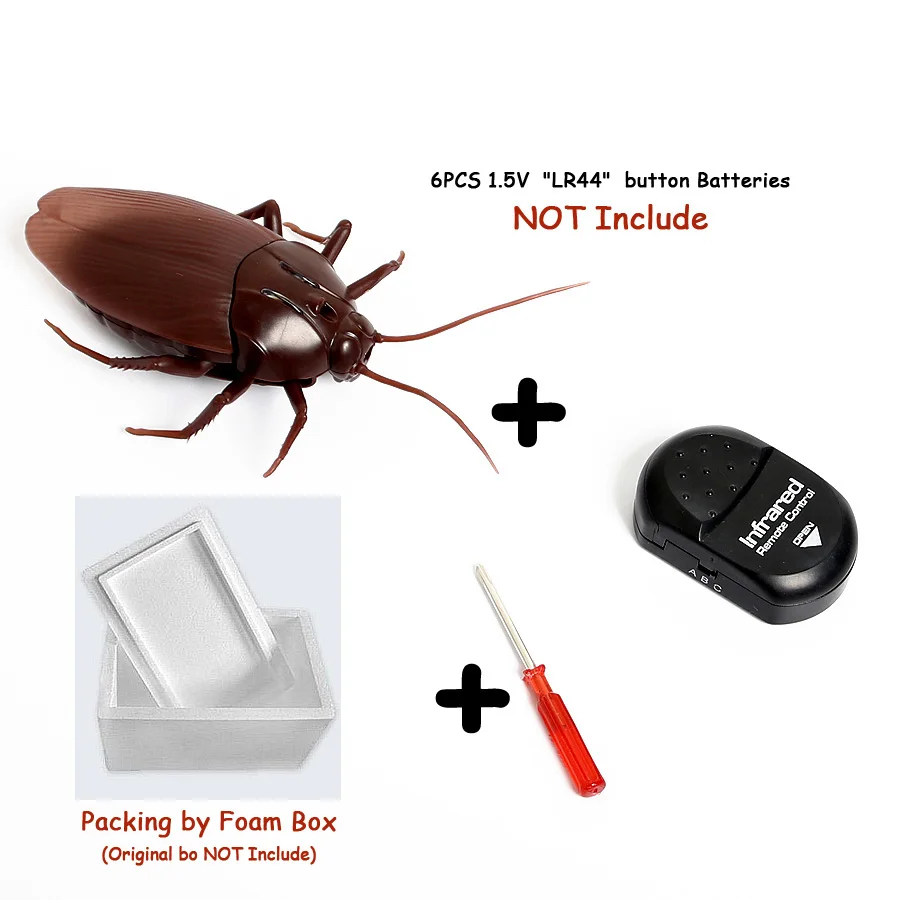 roach NO Batteries Инфракрасный пульт дистанционного управления Таракан и муравей RC насекомые игрушки Реалистичные Поддельные Таракан шалость насекомые страшные трюки игрушки для детей - Цвет: roach NO Batteries