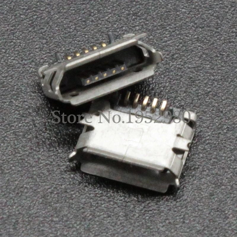 10 шт. разъем Micro USB 5 контактов тип B гнездовой SMT 180 градусов с полями для порта