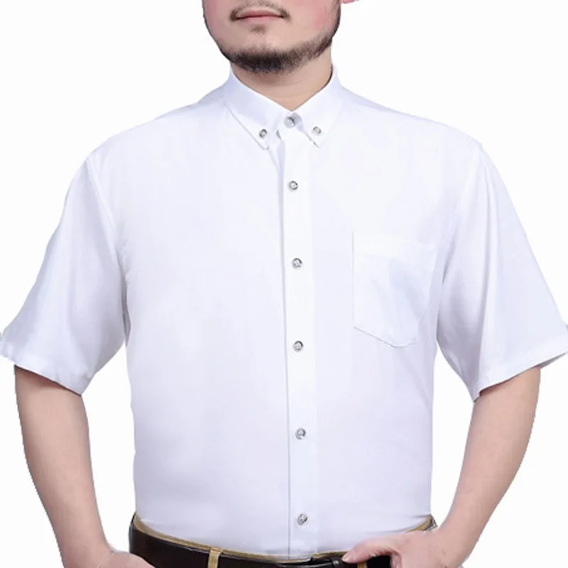 MFERLIER, летние мужские рубашки, 5XL, 6XL, 7XL, 8XL, 9XL, большой размер, короткий рукав, обхват груди 150 см, плюс размер, мужские рубашки, 5 цветов