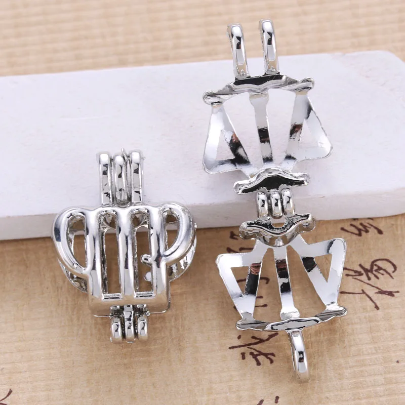 6 шт Серебряная жемчужная клетка бусина для изготовления украшений кулон эфирное