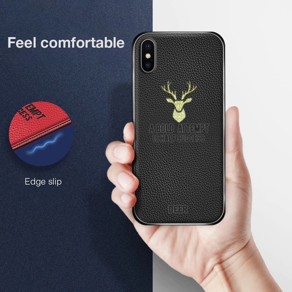 Heyytle кожаный чехол для iPhone X XR XS Max 8 7 6 6s plus с золотым оленем ультра тонкий мягкий PU