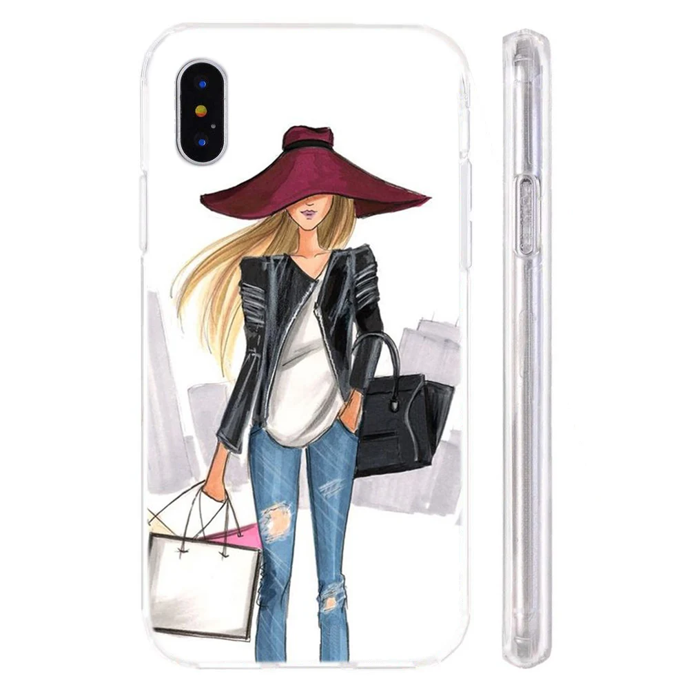 MLCRIYG Soft Phone Case For iPhone 6 6S Plus 7 7Plus 8 8Plus X TPU Colorful Women Scenery Painted Design Fundas C002 |