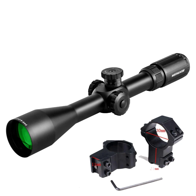 With hight11mm mount Первый фокальный самолет Qzl охотничий прицел WESTHUNTER FFP 6-24X50 Оптика прицел охотничий прицел - Цвет: With hight11mm mount