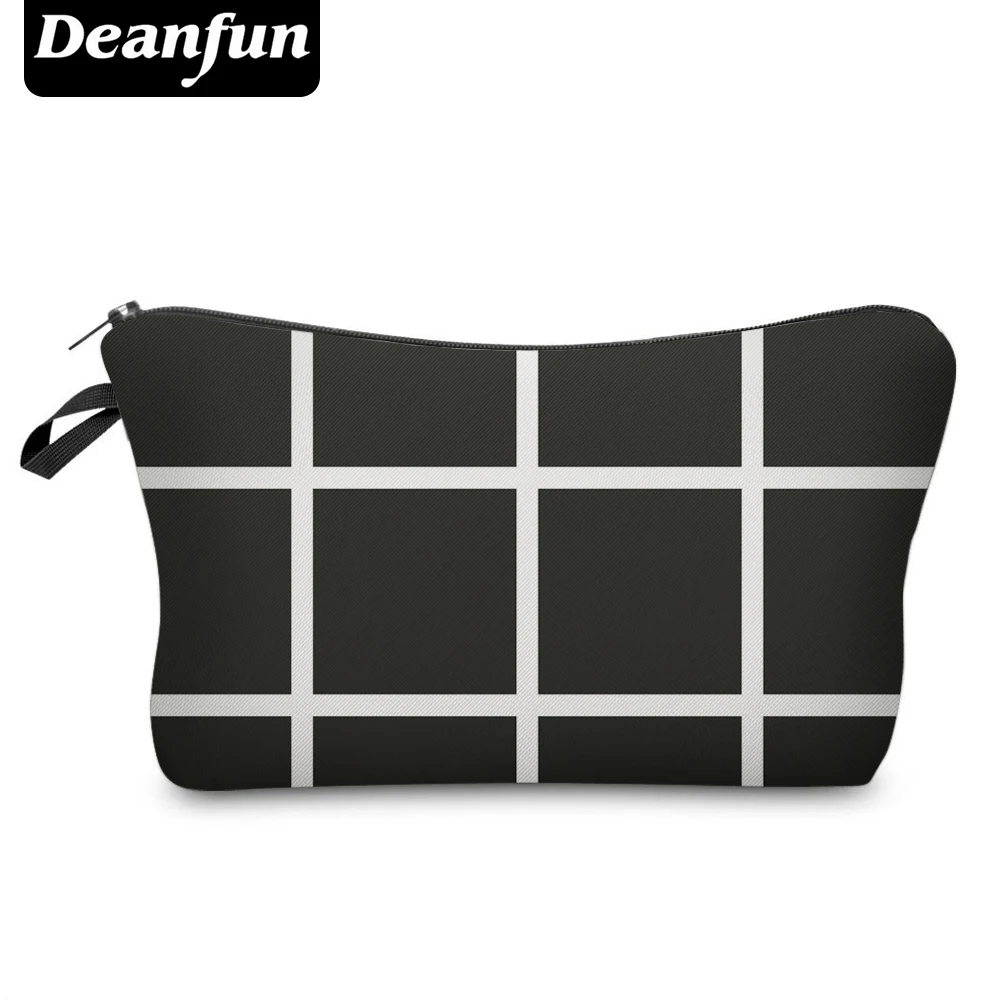 Deanfun 3D печатных косметических сумок черный простой путешествия необходимого макияжа Органайзер для женщин 50127