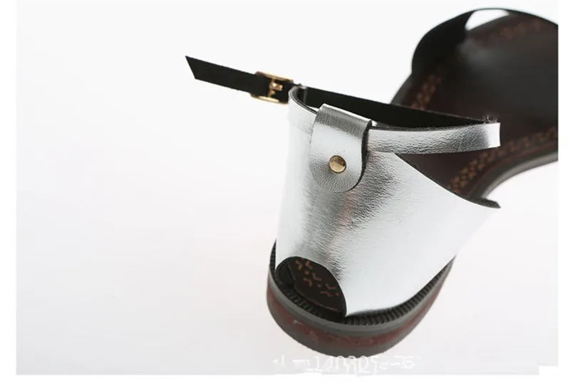 FEE HUG/женские сандалии на плоской подошве высокого качества из искусственной кожи