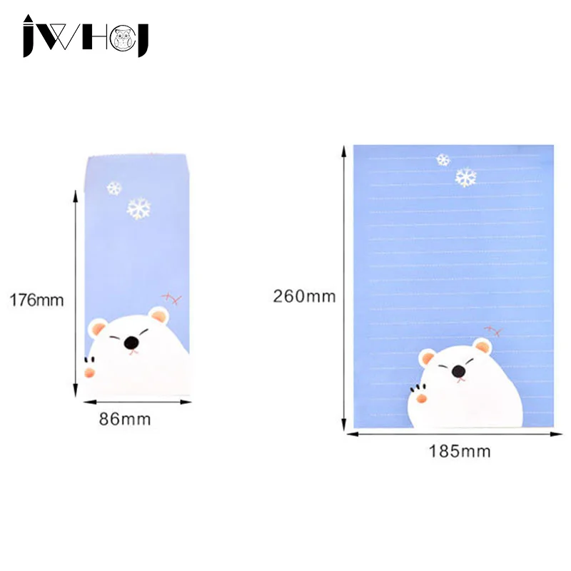 Kawaii 12 с буквами на листе бумаги + 6 шт конвертов мультфильм животных письмо pad