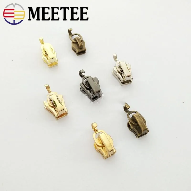 Meetee 20 шт 3#5# металлический нейлоновый, каучуковый ползунки для застежки-молнии багажная Одежда DIY фурнитура молнии Потяните ручной работы ремесла аксессуары AP568
