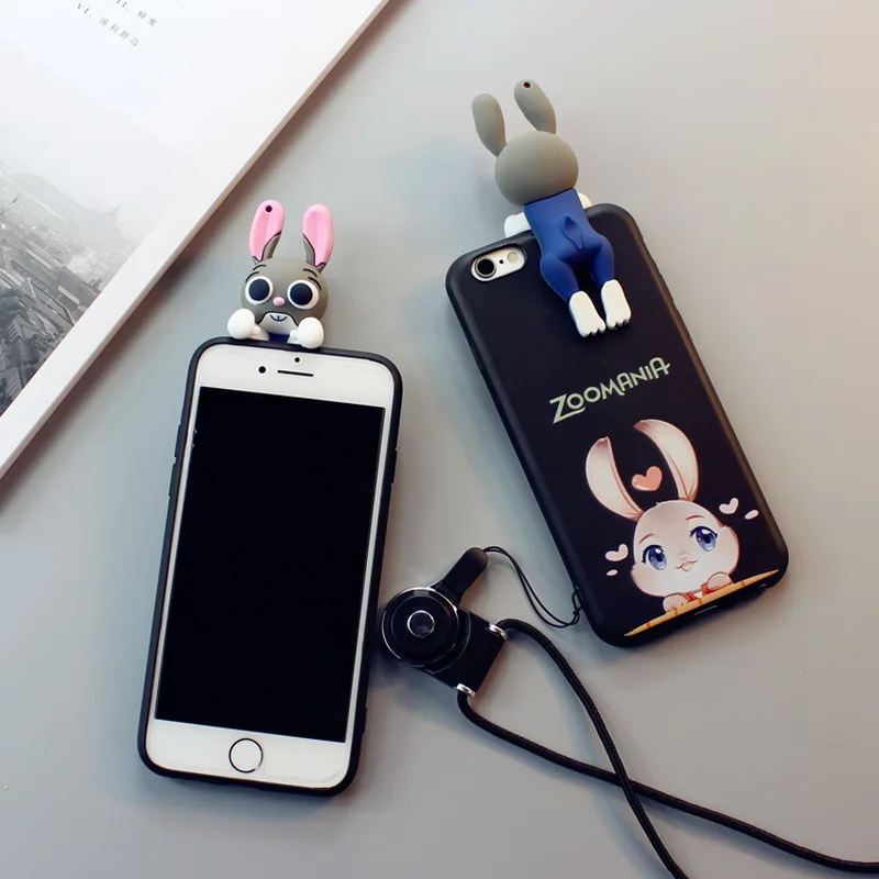 3D Rabbit Cute Case For iPhone 7 Iphone 6 6s Plus Luxury Full Body Cartoon Soft TPU Kawaii Girl Phone Cover Coque |