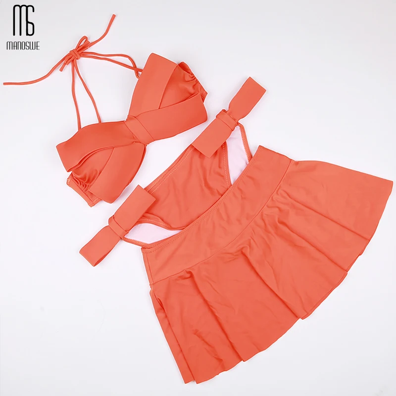 Женский купальник 2018 бикини с высокой талией комплект из 3 предметов пуш-ап