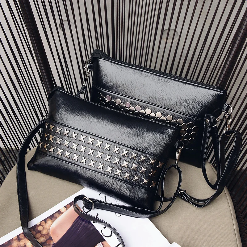 Женская вечерняя сумка клатч YBYT повседневная из искусственной кожи с заклепками