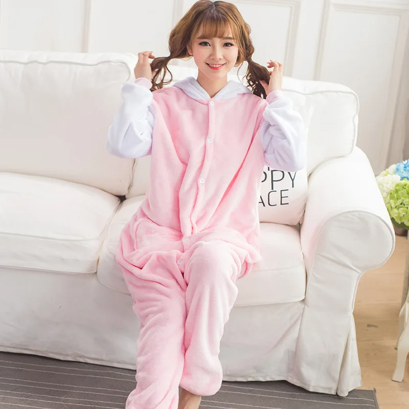 Фланелевые зимние теплые пижамы с мультяшными животными Розовые hello kitty плюс