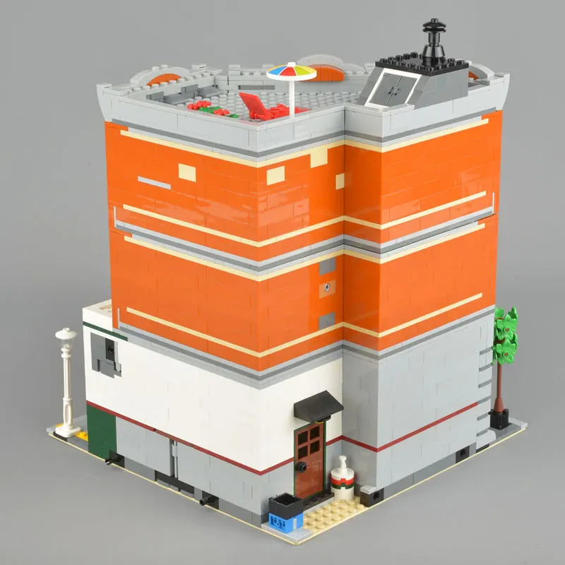 Создатель 15042 City Building House угловой гараж набор совместим с lego 10264 модель здания