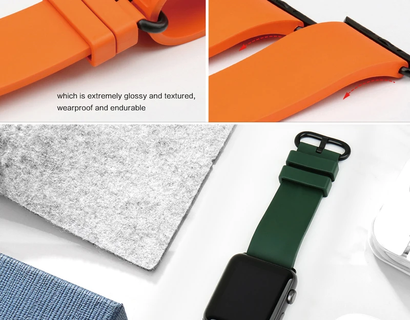 Аксессуары для часов MAIKES силиконовый ремешок для Apple Watch 44 мм 40 мм фторуглеродная Резина iWatch 4 3 2 1 Apple Watch 42 мм 38 мм