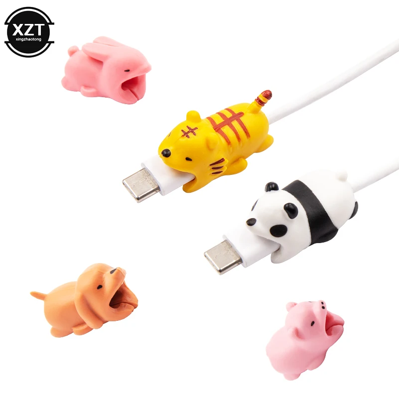 Милый мультяшный протектор для кабеля в виде животного iPhone6 6plus 6s 7 8 USB-кабель
