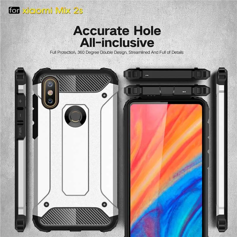 Beworlder For Xiaomi Mi Mix 2S Case Heat Dispatching Dual Layers TPU And PC Armor Exquisite Cover |