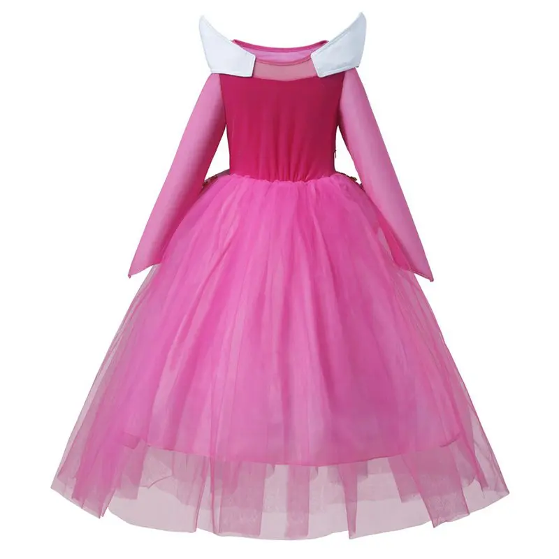 Sleeping Beauty Princess Dress for Girls Long Sleeve Party Gown Children 4 Layered Aurora Cosplay Costume Kids Photography Props | Детская