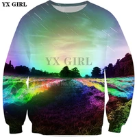 drop shipping 2018 new fashion sweatshirt rainbow beautiful nature print 3d men women casual hoodie k 258