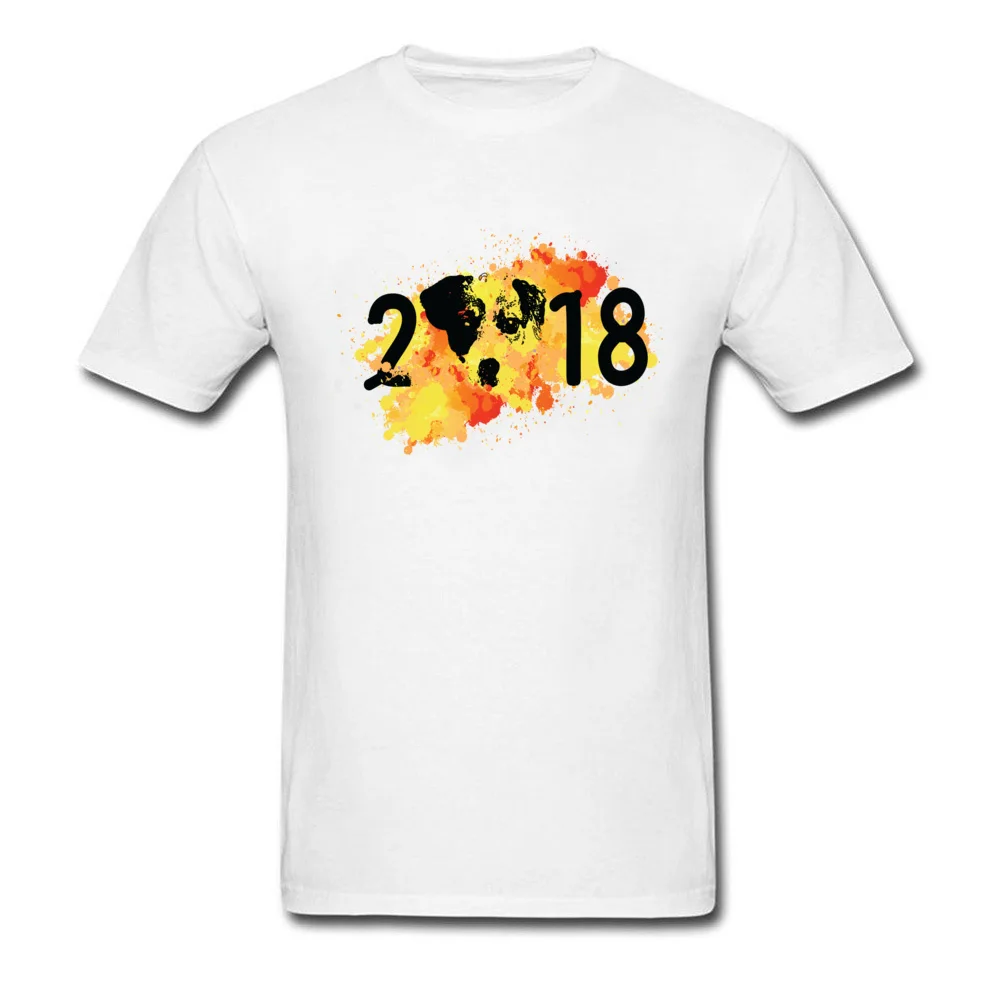 Футболка с акварельным рисунком 2018 год животных собаки футболки для студентов