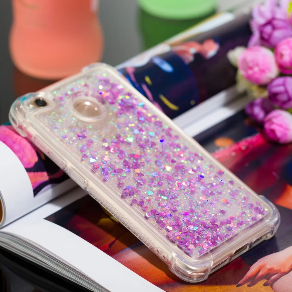 TPU Case For Xiaomi MI 5XA1 Redmi 4X Note4X Note4 5A 5 5Plus Love Heart Cover Dynamic Sand Quicksand Clear Phone Coque Fund | Мобильные