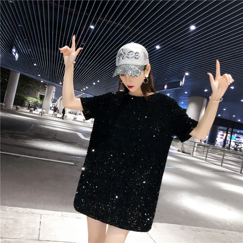 Cakucool блёстки Золотое Платье Лето г. для женщин пикантные короткие T Короткое платье вечернее, элегантное, для вечеринок клуб платья для серебряное
