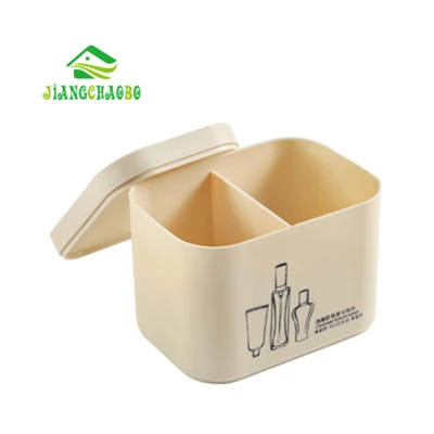 S Beige 2 Grid Коробка для хранения косметики, Настольный пульт дистанционного управления, отделочная коробка, пластиковая простая Туалетная коробка, настольные украшения, губная помада, ящик для хранения мусора - Цвет: S Beige 2 Grid