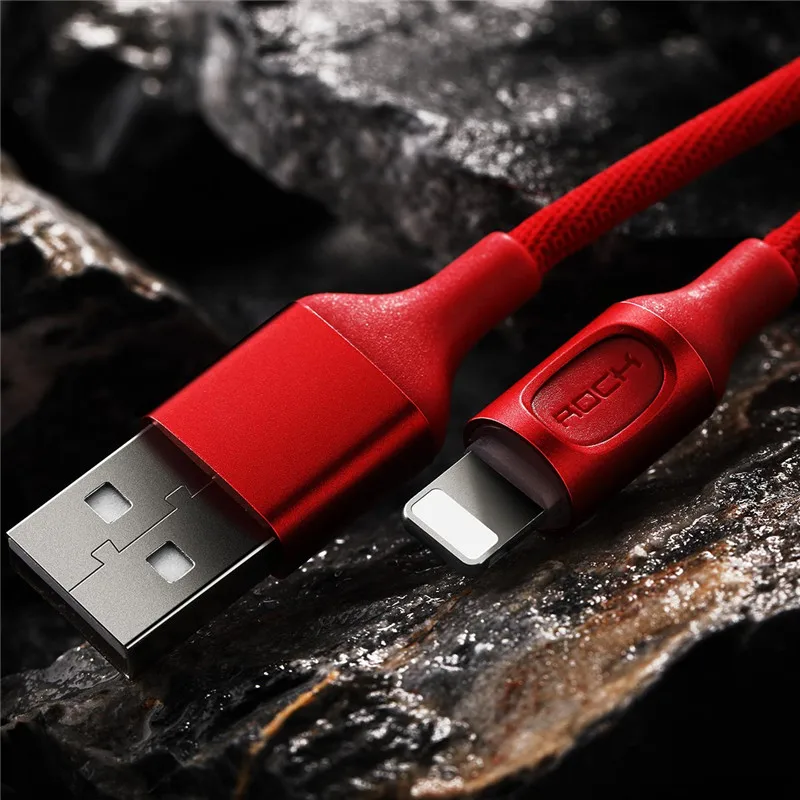 Рок обновлен автоматическое отключение USB кабель для iPhone X 8 7 2.1A свет быстрая