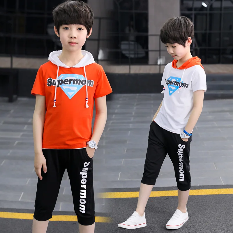 2017 Baby Boys clothings Sets Summer Clothes T shirt+short Pants cotton sports Letter printed Set Children Suit |