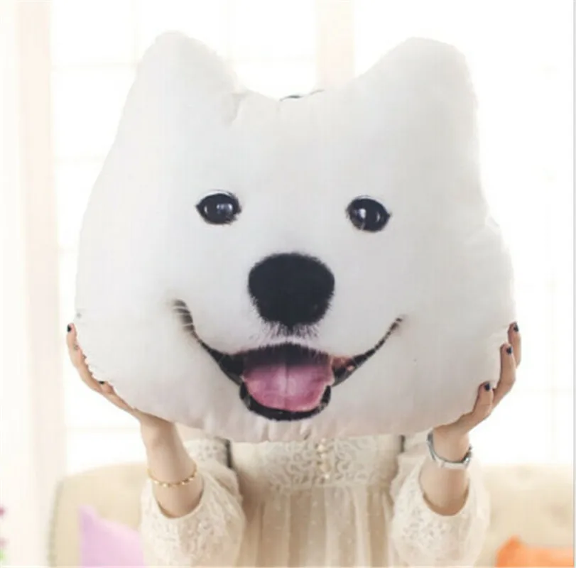 New Plush 3D Printed Samoyed Husky Doge Dog Throw Creative Pillow Cushion Home Decoration