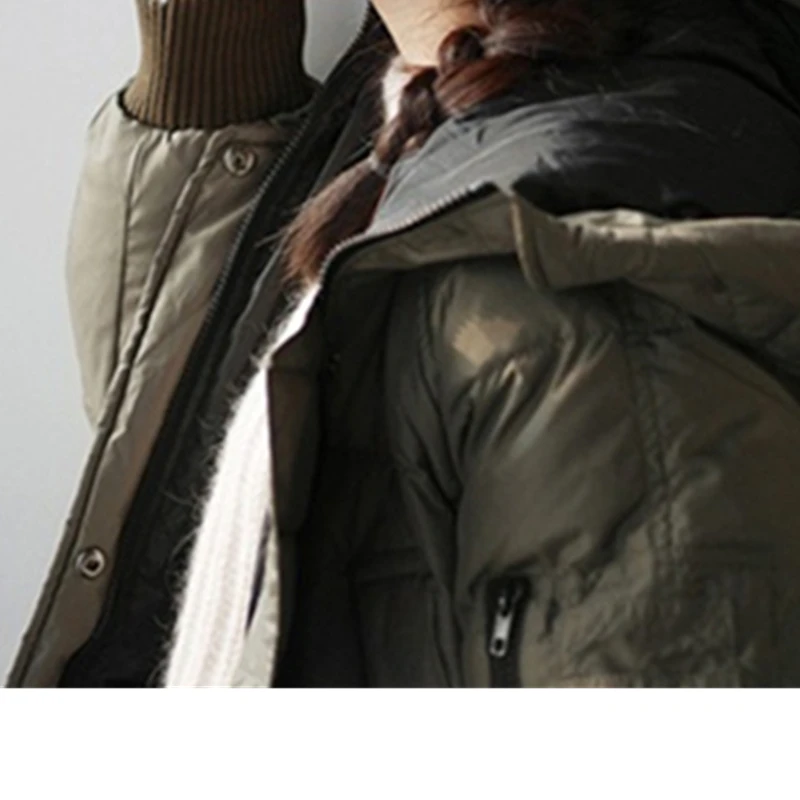 Теплая стеганая парка Новинка 2017 года Для женщин Зимняя толстовка с капюшоном