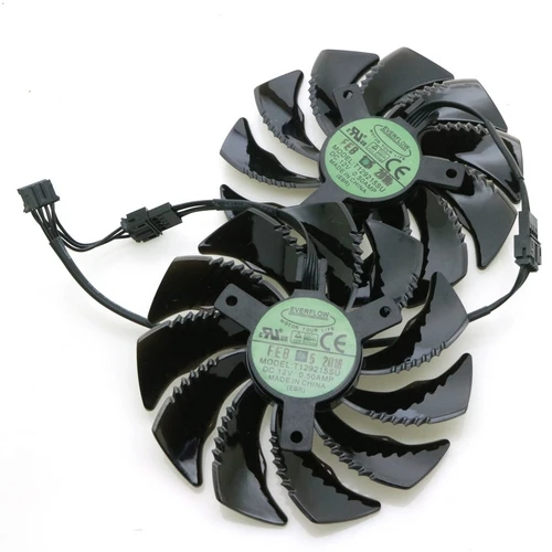 T129215SU-2PCS T129215SU 12 В 0.50A 87 мм VGA вентилятор для Gigabyte RX480 RX570 GTX1070 GTX1060 GTX1050 GTX1050TI WINDFORCE Вентилятор Охлаждения видеокарты - Цвет лезвия: T129215SU-2PCS