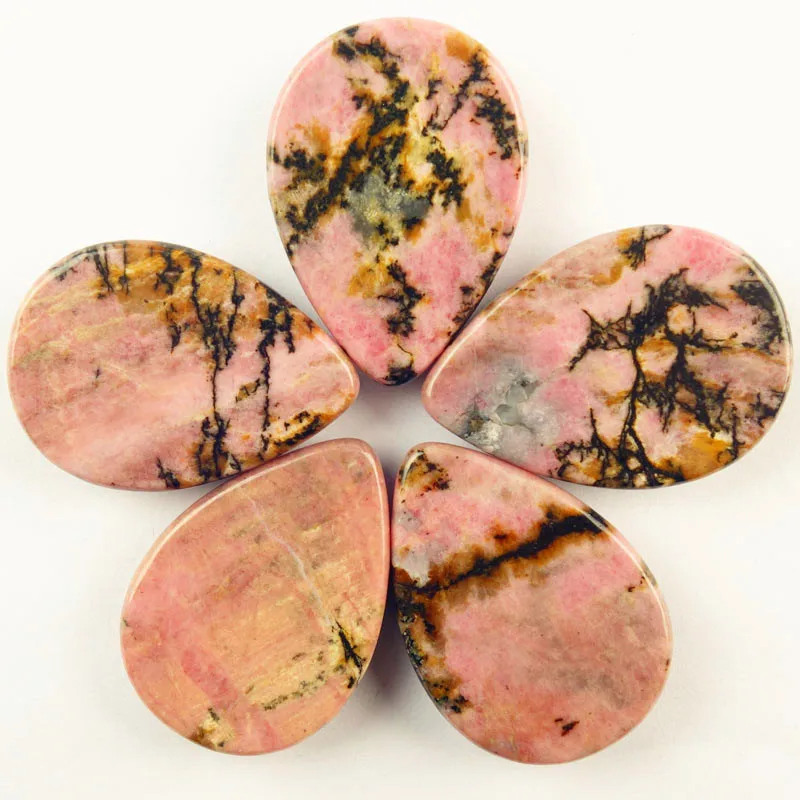 6Pcs wholesale 32x23x8mm Rhodonite Teardrop Cab Cabochon Dw033(Send Randomly) | Украшения и аксессуары