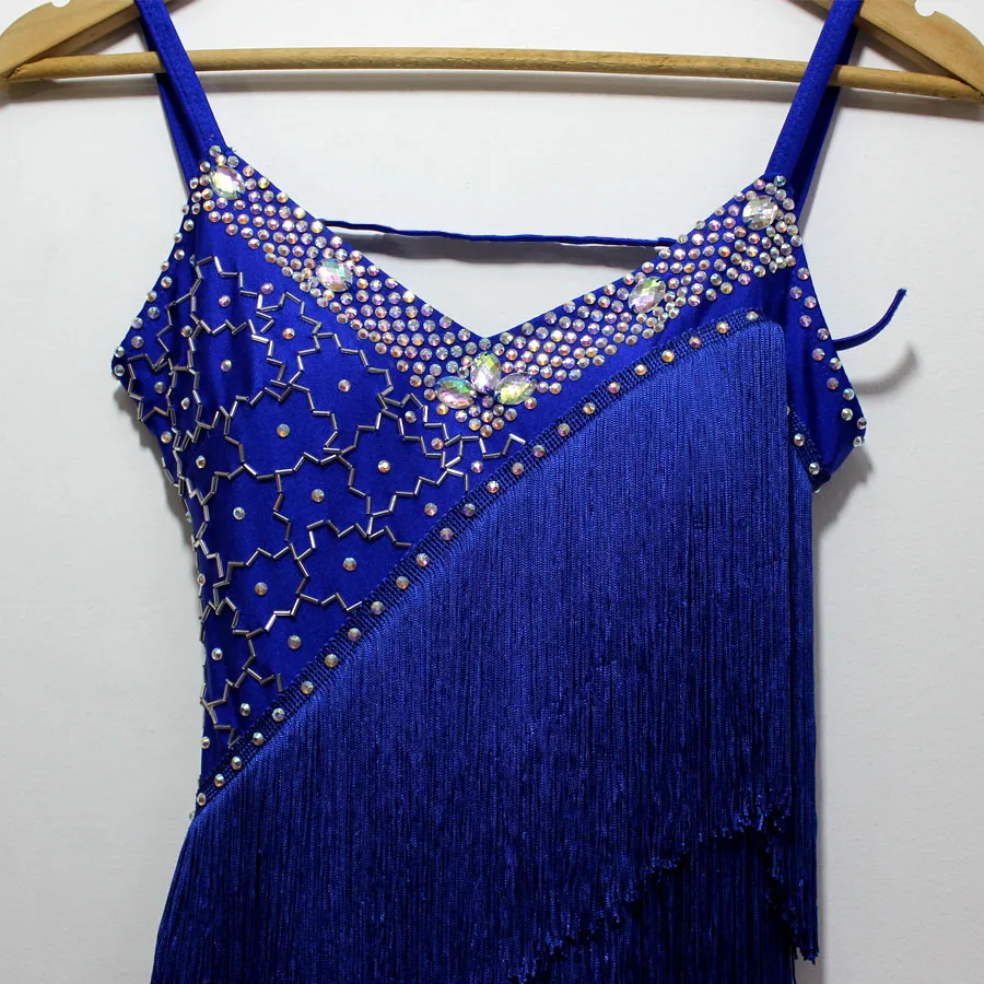 Новый стиль костюм для латинских танцев сексуальное алмазное платье с