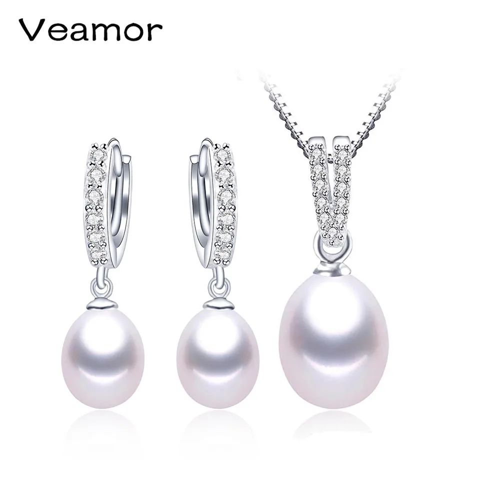 VEAMOR Элегантные ожерелья и подвески из натурального пресноводного жемчуга