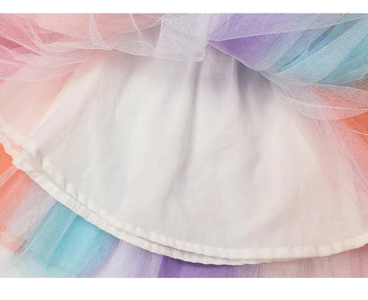 Радужная юбка-пачка для малышей юбки маленьких девочек От 3 до 9 лет мини-юбка