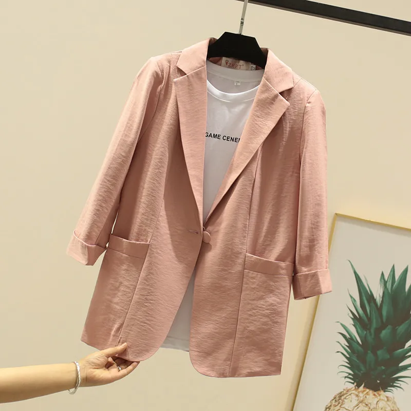 Женский блейзер размера плюс 2XL Женская деловая куртка женский желтый Блейзер