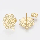 Серьги из нержавеющей стали, геометрические, ажурные, цветочные, богемные, основа, разъемы для сережек, сделай сам, ювелирные аксессуары, 10 шт.лот