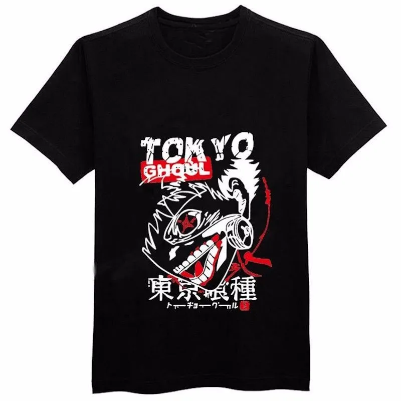 Летние топы Мужская футболка s Tokyo Ghoul Новое поступление Кен канеки хлопковая