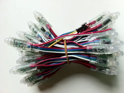 100 шт. 12 мм WS2801 RGB полный Цвет светодиодный пиксель Водонепроницаемый Адресуемых