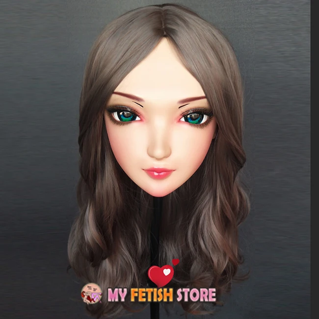 (Zi 06) Женская милая девочка резиновая полуголовая маска кигуруми с BJD глазами