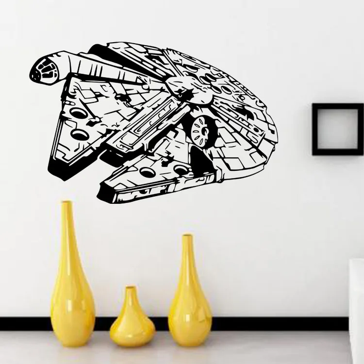 Виниловая вырезка Звездные войны Сокол Миллениум боец гостиной Наклейка на