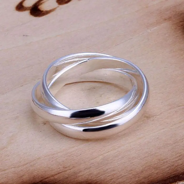 Женское кольцо из серебра 925 пробы с 3 кольцами|jewelry french|jewelry accessories for lessjewelry findings and