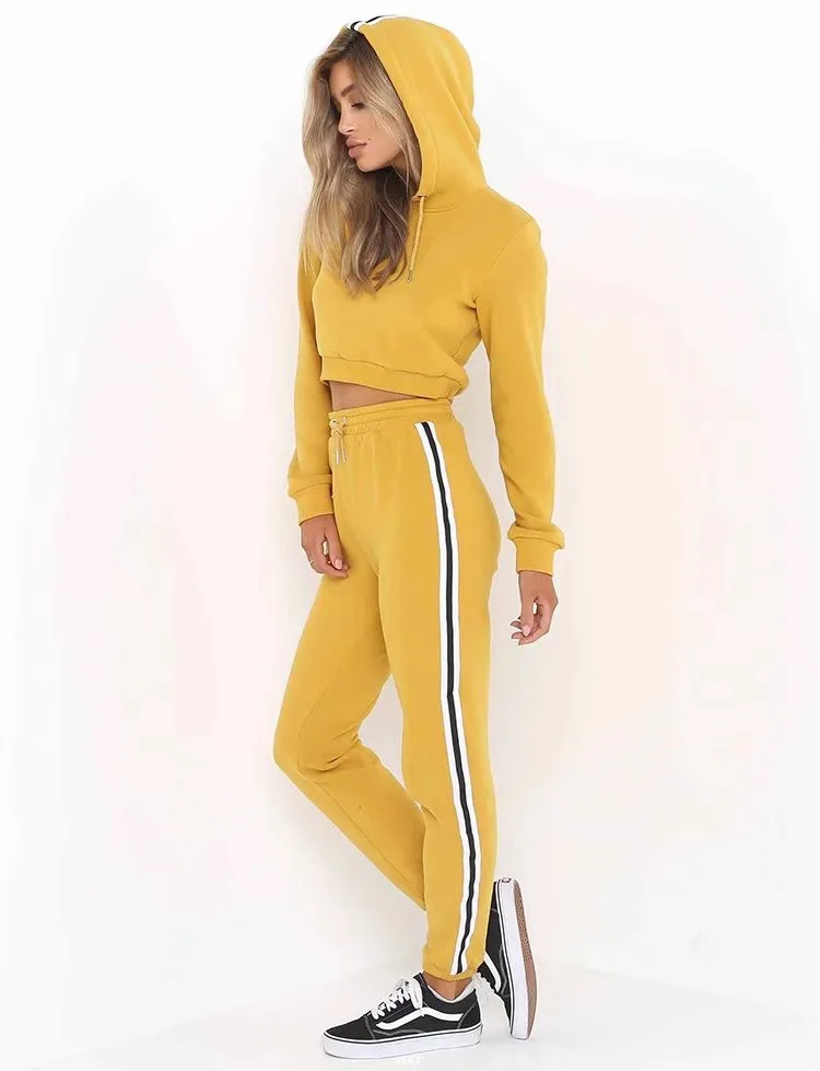 Осень 2017 г. Для женщин топ и Брюки для девочек кофты лоскутное спортивные пот