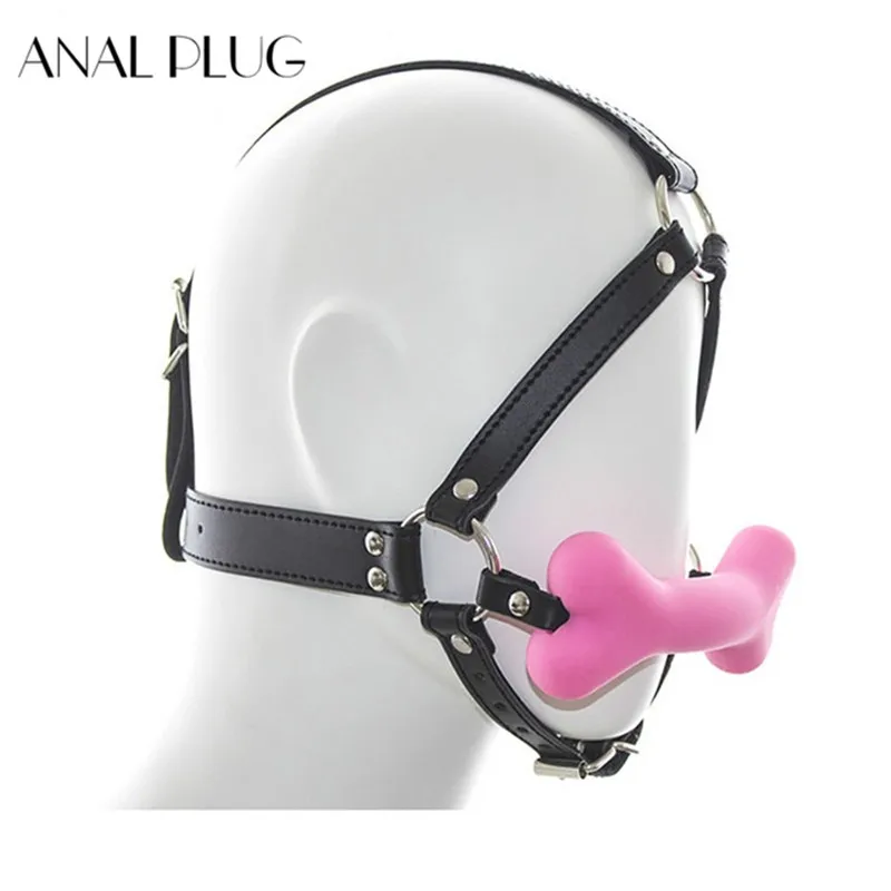 Dog slave devices harness silicone dog bone plug hush mouth yoke gags open gag mask gear toys | Красота и здоровье
