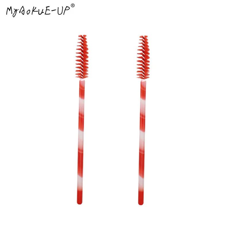 50pcscolorful brush Одноразовая нейлоновая тушь для ресниц палочки для наращивания ресниц силиконовый аппликатор для ресниц микрощетки набор инструментов для макияжа - Handle Color: 50pcscolorful brush