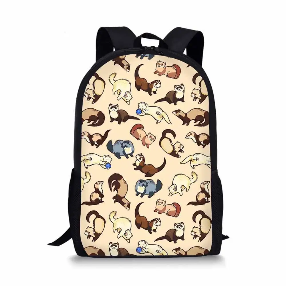 FORUDESIGNS/детские школьные рюкзаки для девочек, Cheeky Ferrets, печать, школьный рюкзак для детей, 3 шт./компл., рюкзак для начальной школы, ранец для девочек - Цвет: YQ3340C